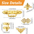 Gold Jewelry Box Antique Lock Latch Hasp Hinges Handle Box Corner Protectors Kit for DIY Jewelry Box, Wood Case Jewelry Chest Storage Box Feet Leg Corner Protector Set, Box not Included