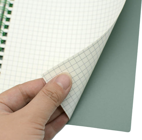 Yansanido 4 Pcs A5 Spiral Notebook, Thick Plastic Hardcover, Graph Paper, 80 Sheets - 160 Pages, 4 Colors