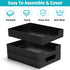 Letter Tray Desk Organizer, Heavy-Duty Plastic Paper Tray, Sturdy Single-Tier Stackable File Storage (1, Black)