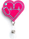 Nurse Badge Reel Retractable – Felt Badge Holder for Nurses, Students & Teachers – Cute EKG Heart Design