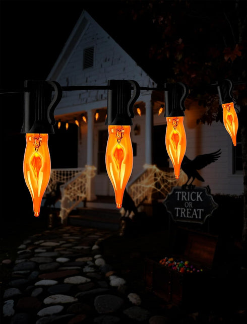 Adirxon 50Ft 25 Bulbs, Dimmable Rustic Elegance, Outdoor Flickering Flame Edison String Lights with & Weatherproof