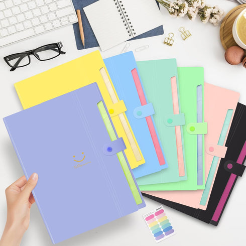 Expanding File Folder, 8 Pockets Accordion Organizer, A4 Letter Size Document Receipt Organizer for Classroom, Home,