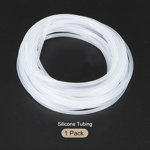 10ft 0.5mm ID x 2mm OD Clear Silicone Tubing, Industrial Plastic Hoses for Pump Siphoning and Irrigation