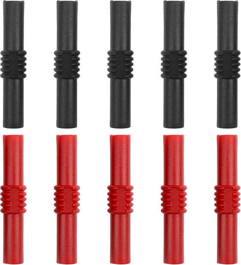 10Pcs Insulated 4mm Banana Plug Coupler Female to Female Banana Socket Jack for 4mm Banana Extension Multimeter Speaker Test Leads Electrical Connections Testing