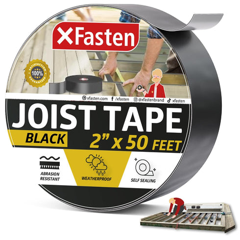 XFasten 2 Inch x 50 Feet Joist Tape, Weatherproof Butyl Sealant for Decking, Waterproof Roof Flashing Tape