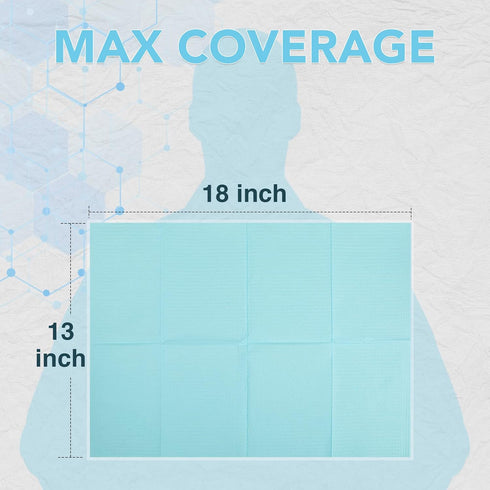 480 Pack 13"x18", 3-Ply Disposable Dental Bibs Waterproof Tattoo Bibs Sheet for Nail Salon, Dental Clinic, Feeding
