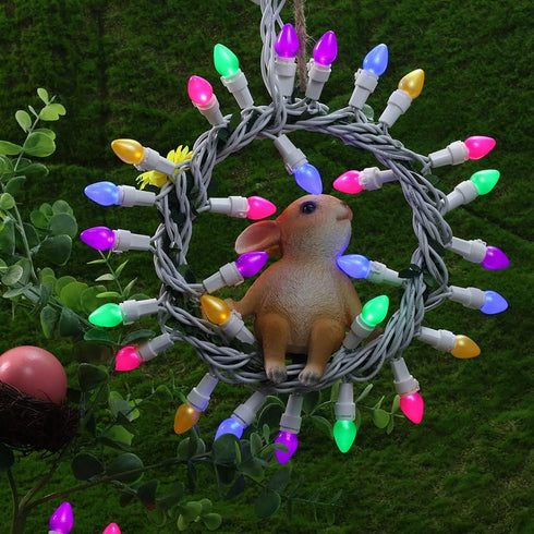 C3 50 Count 120V Easter String Lights LED Multi Color Glass Lights Easter Pastel Light ETL Certified Connectable