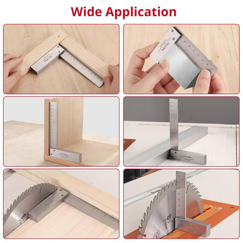 4PCS 2, 3, 4 6 inch 90-Degree Set XUNTOP Machinist Square and Squares Combinations, Right Angle Engineer Hardened Angle
