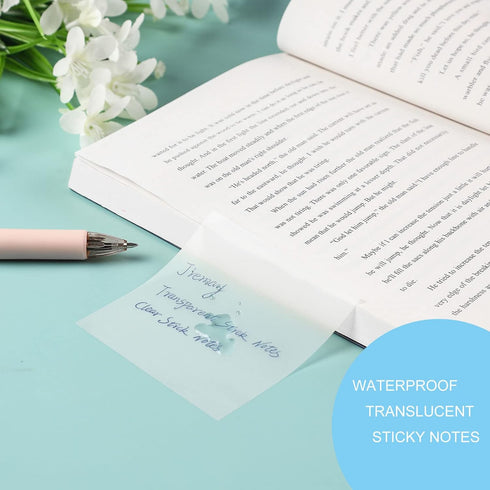 Transparent Sticky Notes Pad, 3x4 Inch, Clear Sticky Notes for Message Reminder, 10 Packs 500 Sheets