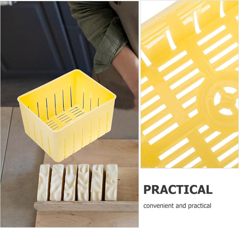 Artibetter Homemade Tofu Press Mold Box, Soybean Curd Making Tool with Press Plate, Food-grade Sturdy Tofu Maker Mold