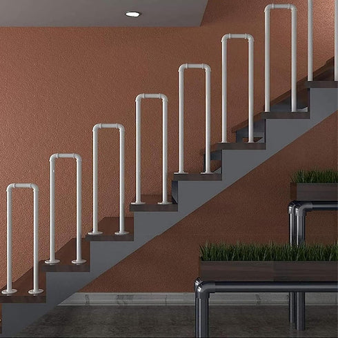 PAUANI Industrial U-Shaped Stair Handrail - Safety Transitional Step Non-Slip Stairs Railing, Villa