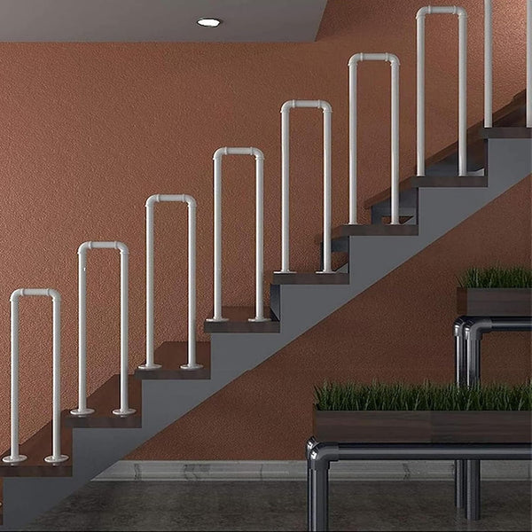 PAUANI Industrial U-Shaped Stair Handrail - Safety Transitional Step Non-Slip Stairs Railing, Villa