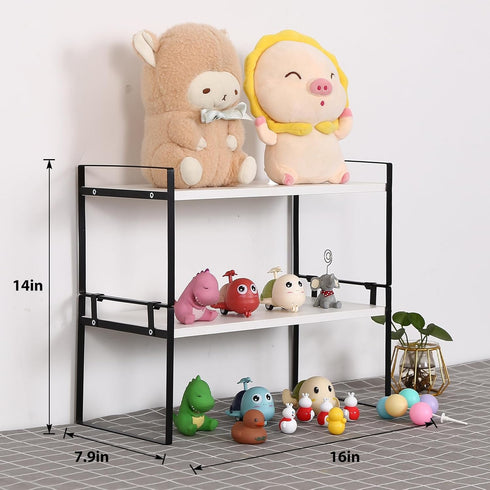 YGYQZ Wood Office Desk Shelf Organizer - Cute Dresser Top Storage Rack for Women, Men, and Kids
