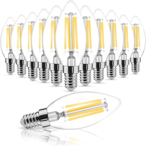Rnyloas C35 B11 LED Light Bulb Dimmable, 12 PCS C35 B11 Candelabra LED