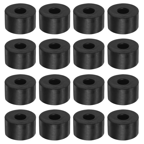 HARFINGTON 16pcs Black Rubber Spacer 1.2 Inch OD 0.4 Inch ID 0.6 Inch Thick Neoprene Anti Vibration Pads