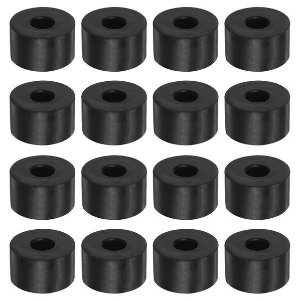 HARFINGTON 16pcs Black Rubber Spacer 1.2 Inch OD 0.4 Inch ID 0.6 Inch Thick Neoprene Anti Vibration Pads