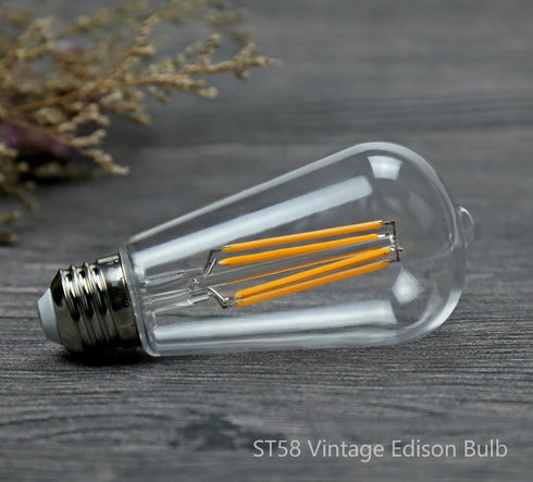 BORT ST58/ST19 Vintage LED Edison Bulbs, Warm White 2700K, Dimmable 6W Edison Light Bulbs, 60W Equivalent, 700LM, E26