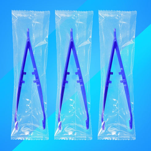 Ttarxug (10) Tweezers,First Aid Tweezers Individually Wrapped,Plastic Tweezers Bulk,Disposable Forceps,Medical