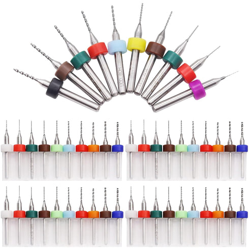 50pcs Dremel PCB Drill Bits Set, Spiral Flute Carbide 0.3mm-1.2mm for PCB Circuit Board Jewelry Making and More