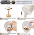 Shade,Cozy Small Bedside Table Lamp for Bedroom,Natural Round Wood Base&Fabric Linen Night Table Light for Study