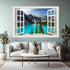 Fake Window for Walls Decal, Faux Windows Poster Picture Open Landscape Wall Art Decor, Natural Scenery Mural (48"x32")