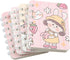 YIKANGHENG Cute Small Spiral Notebook, 4 Pcs, 4 Inch x 3 Inch, 80 Sheets (160 Pages), Pink Soft Cover