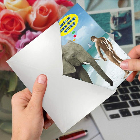 NobleWorks -1 Funny Birthday Card for Men - Inappropriate Humor, Hilarious Birthdays, Breathe Through that Thing 9982