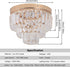3-Tier K9 Crystal Flush Mount Ceiling Light Modern Crystal Chandelier Gold Mini Round Hanging Pendant Light Luxury