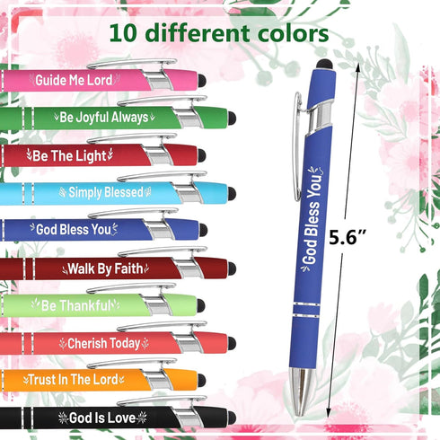 Fancy Land Christian Pens, Scripture Ballpoint Pen with Inspirational Bible Verse, 10 PCS for Office Favors