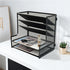 SETTFRFE Office Supplies Desk Organizer, Metal Desktop File Holder with 5-Tier Paper Tray, Black for Efficient Storage