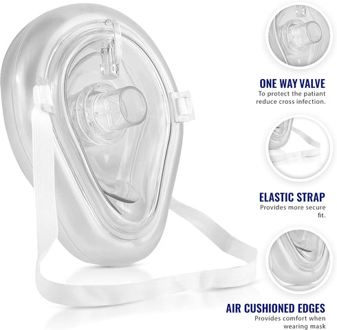 5 Pack w/O2 6.5 4.8 1.6 inches ASA TECHMED Medical CPR Rescue Mask, Adult Child Pocket Resuscitator, in Red Hard Case