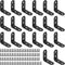 Glarks 20 Set 40mm Black L Angle Bracket Corner Brace Joint Fastener for