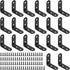 Glarks 20 Set 40mm Black L Angle Bracket Corner Brace Joint Fastener for