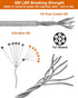 220 FT 1/8" Wire Rope Kit, 304 Stainless Steel Cable with M5 Turnbuckles, Vinyl Coated String Lights Hanging Wire for