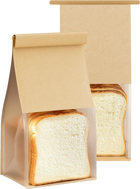 FireKylin Bakery Bags with Tin Tie Tab Lock 5.1"x3.9"x 11.0" Bread Bags