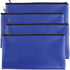 Bank Bag Money Pouch, Leatherette Security Deposit Bags, Utility Zipper Bags, 11x6 inch, 4 Pack, Blue