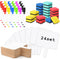 Harloon 72 Pieces Dry Erase Answer Paddle Set, 7.8 x 9.8 Inch, 24 Handheld Wooden White Board Auction Paddles with 24