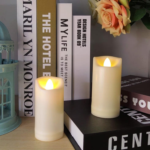 2"x4" LED Battery Operated Candles Plastic Flickering Flameless Candles with Timer Outdoor Waterproof Wedding Party