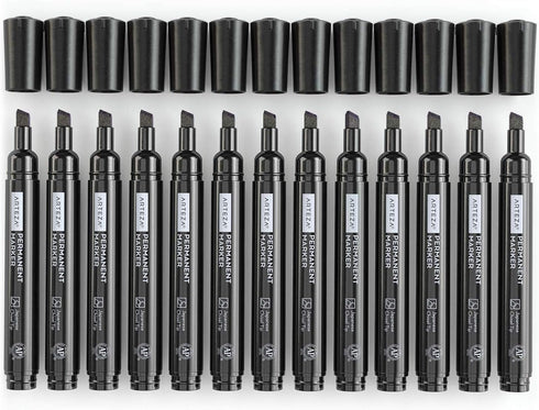 Set 36, ARTEZA Permanent Markers, of Black, Chisel Tip, Waterproof