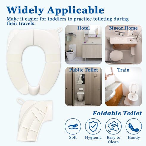 FORYEE Portable Folding Toilet Seat for Kids, Travel Potty Training Helper, Training Urine Anti Slip Toilet Seat Cover