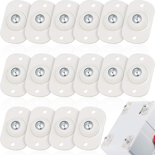 Honoson 16 Pcs Self Adhesive Caster Wheels, Mini Small Kitchen Appliance Rollers, 360° Swivel, White