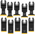 JTWEB 10PCS Titanium Oscillating Tool Blades Kit for Metal Cutting, Wood, Plastic, Compatible with Dewalt