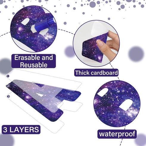Qyeahkj 150 PCS Large 7" Font Outer Space Themed Bulletin Board Letters Combo Set for Classroom Starry Sky Decoration