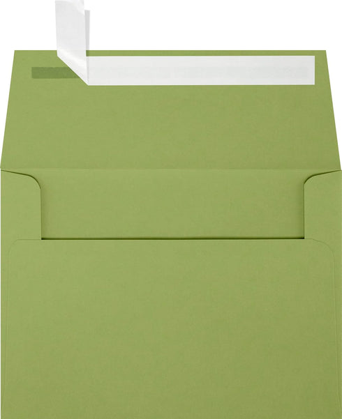 LUXPaper A6 Invitation Envelopes, Peel & Press, 4 3/4" x 6 1/2", Avocado Green, 70lb. Text, 50 Qty