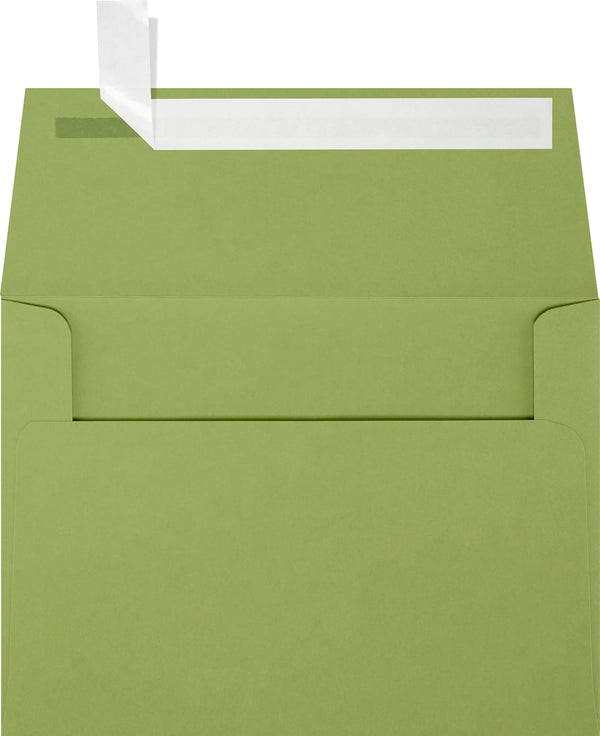 LUXPaper A6 Invitation Envelopes, Peel & Press, 4 3/4" x 6 1/2", Avocado Green, 70lb. Text, 50 Qty