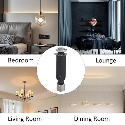 Klyeola 2Pcs 180 M10 Degree Swivel Thread Sloped Ceiling Adapter, Pendant Light and Chandelier Ceiling Mount