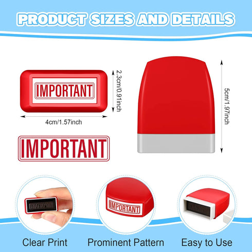 Crtiin 16 Pcs Office Stamp Set, Self Inking Rubber Stamps for Office Supplies