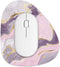 Rimilak Small Mouse Pad 6 x 7 Inch, Irregular Mini with Non-Slip Rubber Base, Waterproof for Home Office - Pink Gold