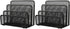 VANRA 2 Small Letter Sorters, Desktop File Holder Organizer, Metal Mesh with 3 Vertical Upright Compartments (2 Black)