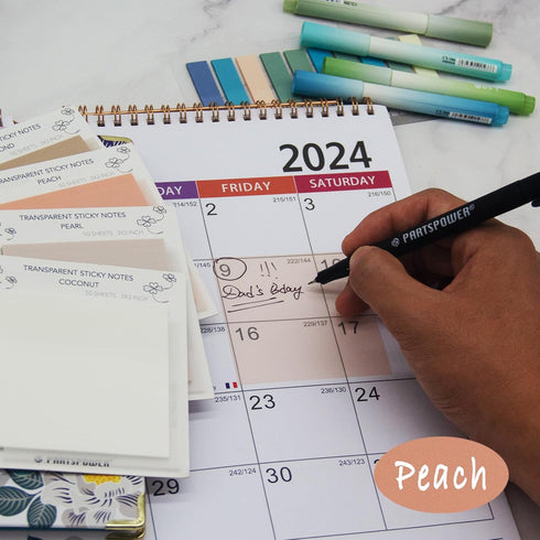 Pastel Transparent Sticky Notes, 4 Pads 3X3 Inch See Through Annotating Sticky Notes for Office School Supplies